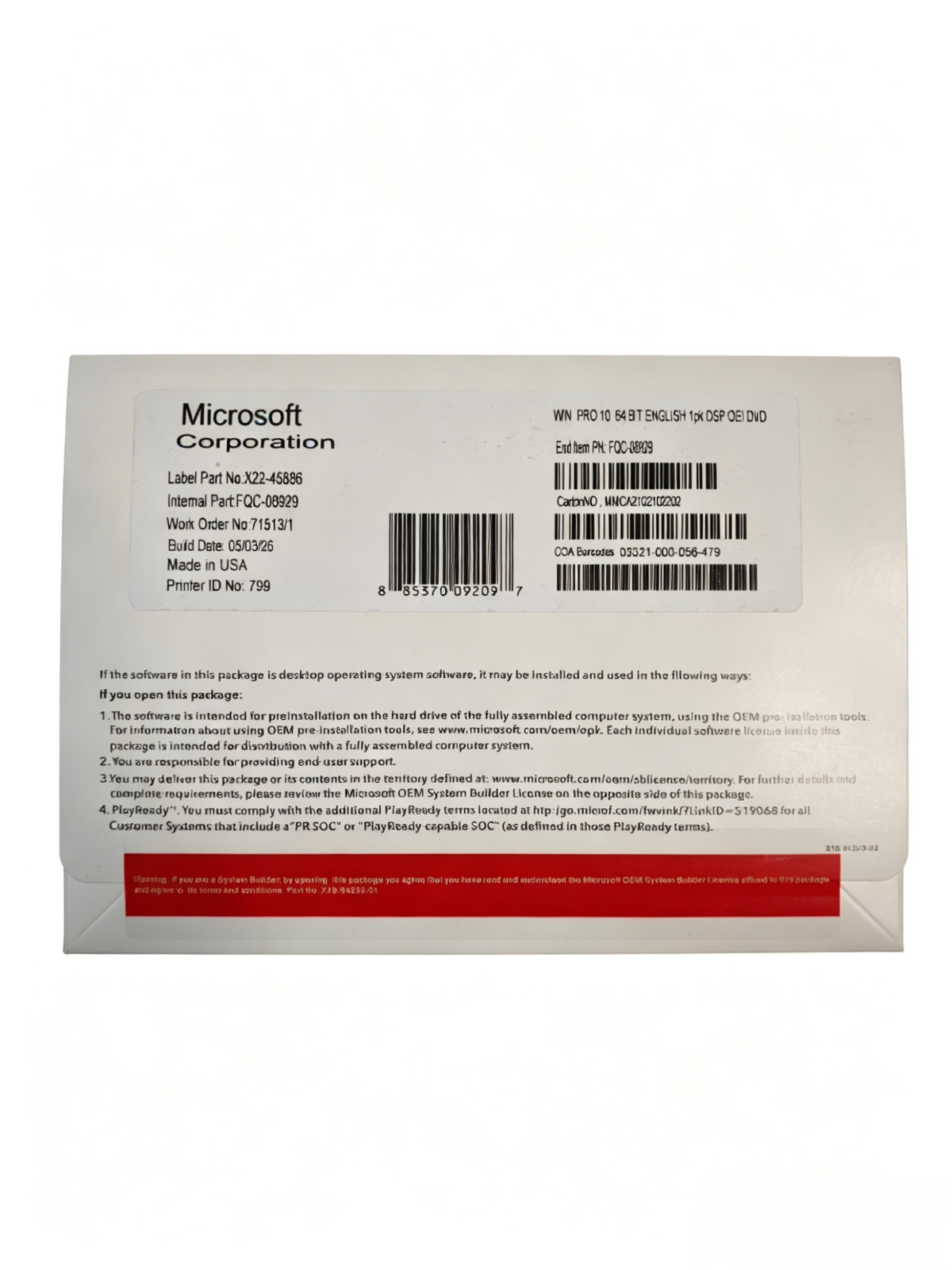 Windows 10 Pro 64 bit DVD with Product Key Local Seller | Free Shipping