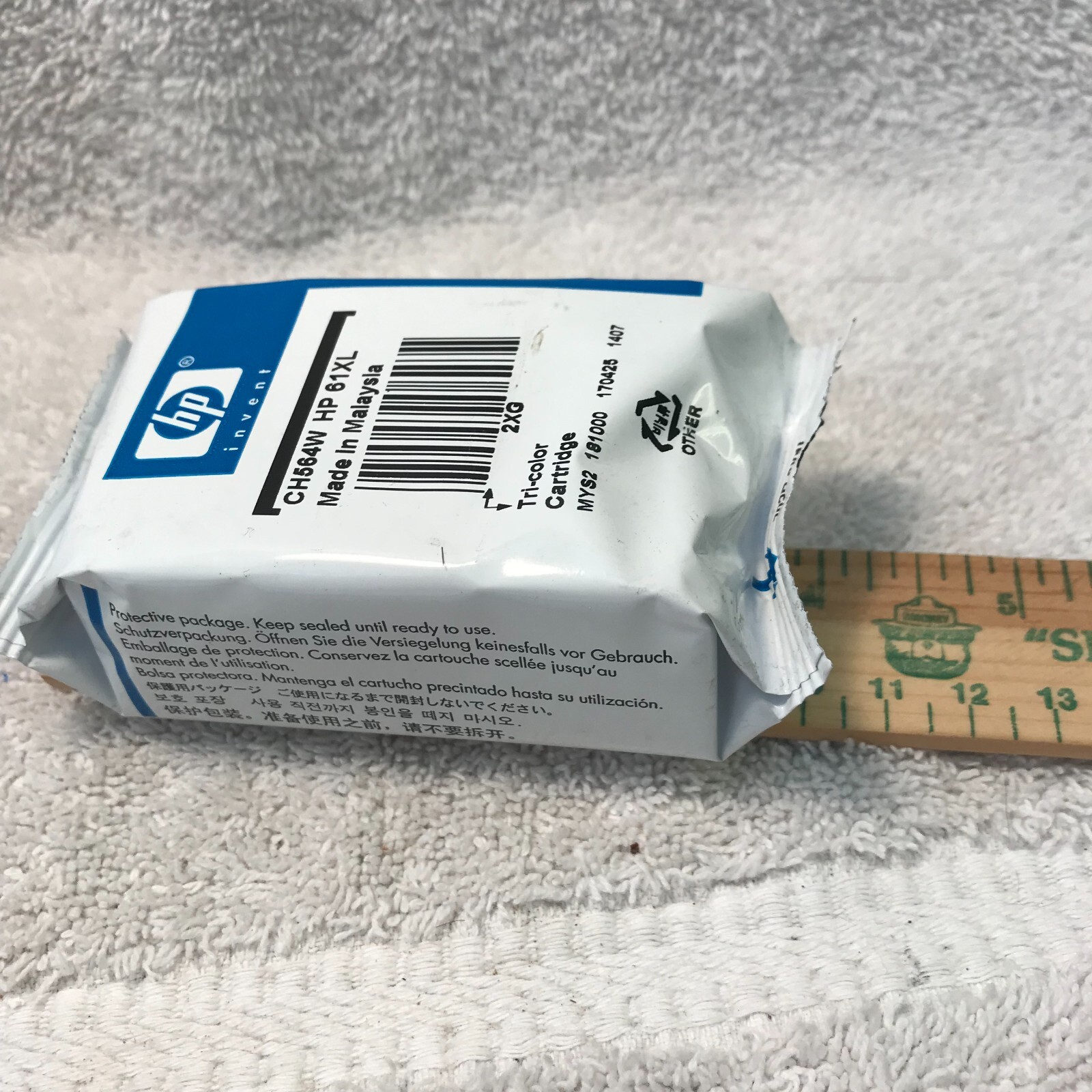 HP 61XL Tri-color Ink Cartridge CH561W Single Use New Sealed Made In Malaysia