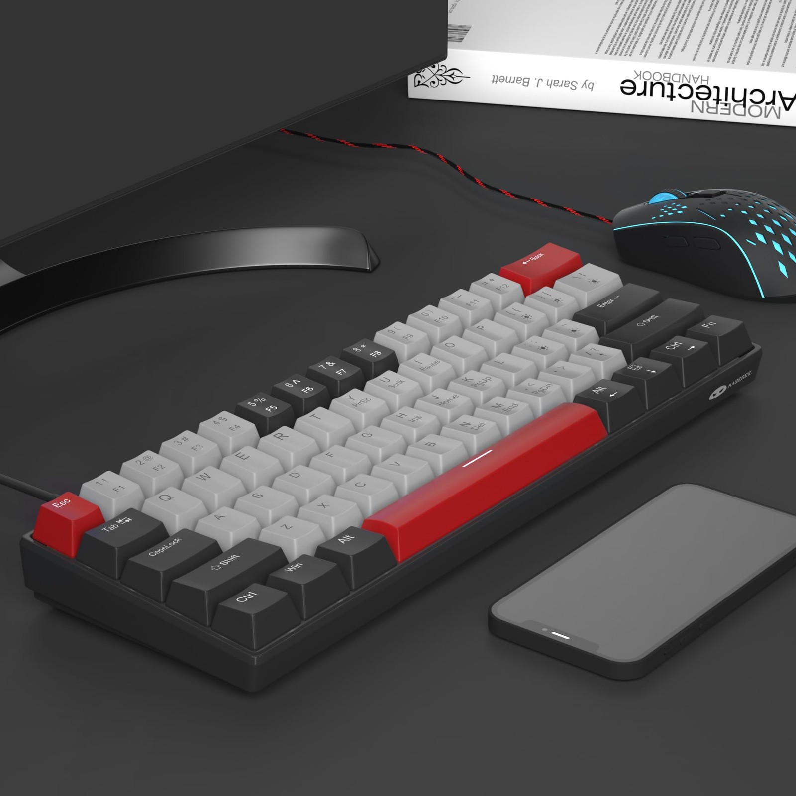 Camiysn 60% Mechanical Gaming Keyboard,Mixed Color Keycaps Gaming Keyboard wi…