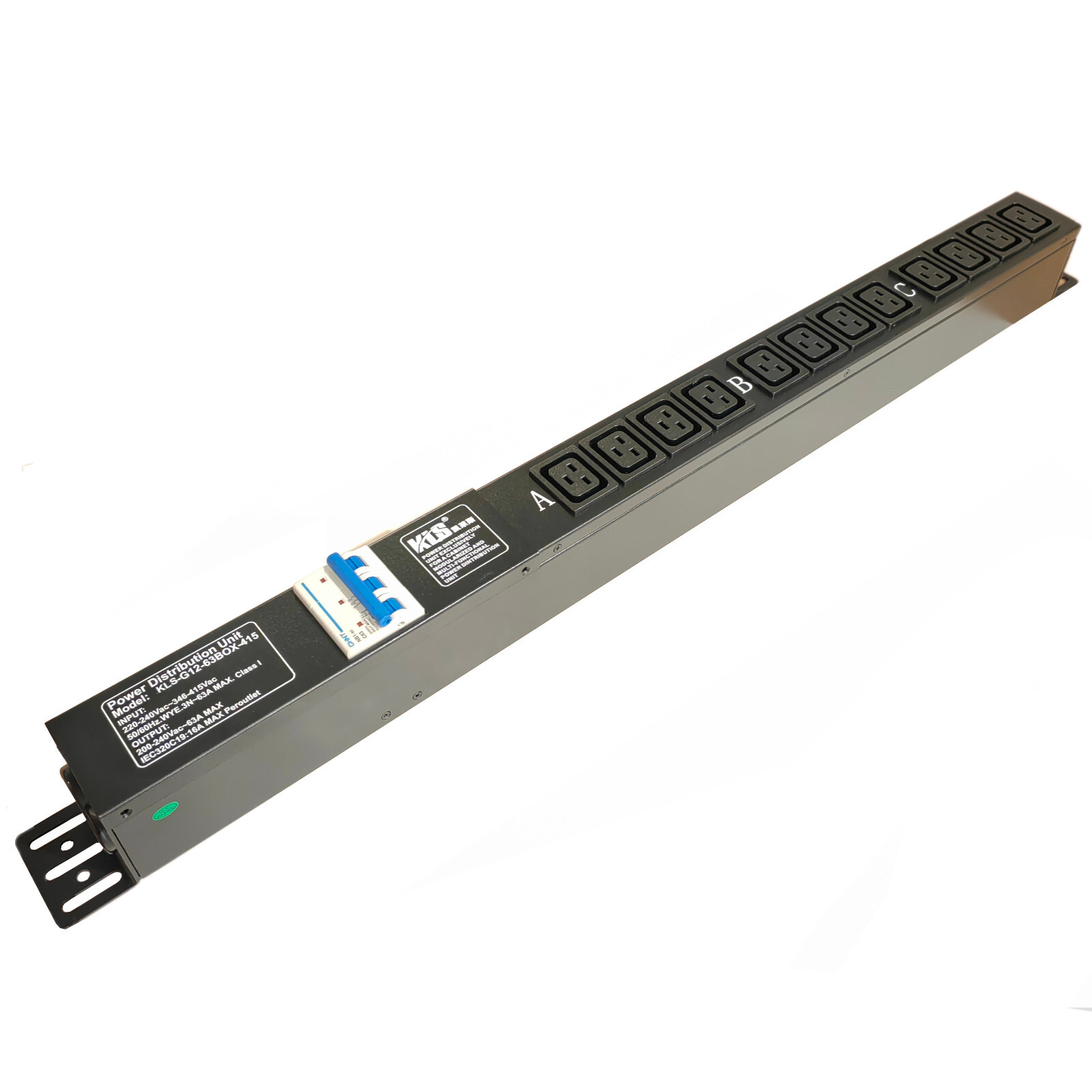 High Power Mining PDU 415V / 3 Phase (LLLNG) 12xC19 – Output 240V 63A Amp 45kW