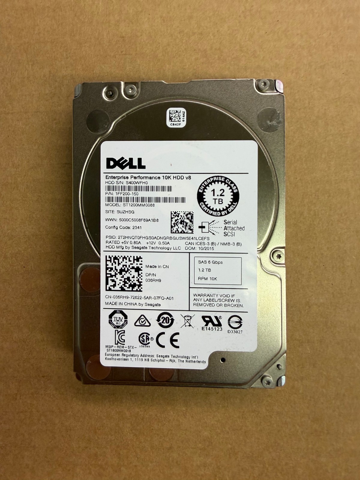 LOT OF 20 Dell ENTERPRISE 1.2TB 6Gbps 2.5″ SAS HDD Hard Drive 36RH9 ST1200MM0088