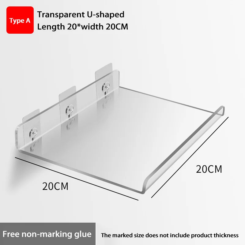 Self Adhesive Storage Shelf Wall-mounted Storage Rack Removable Bathroom Shower