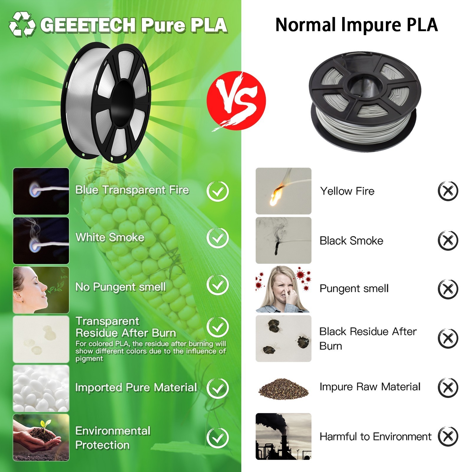 【Buy 5 get 5 free,Add 10】Geeetech 3D Filaments PLA/PETG/ASA/ABS+/TPU/Silk /Matte