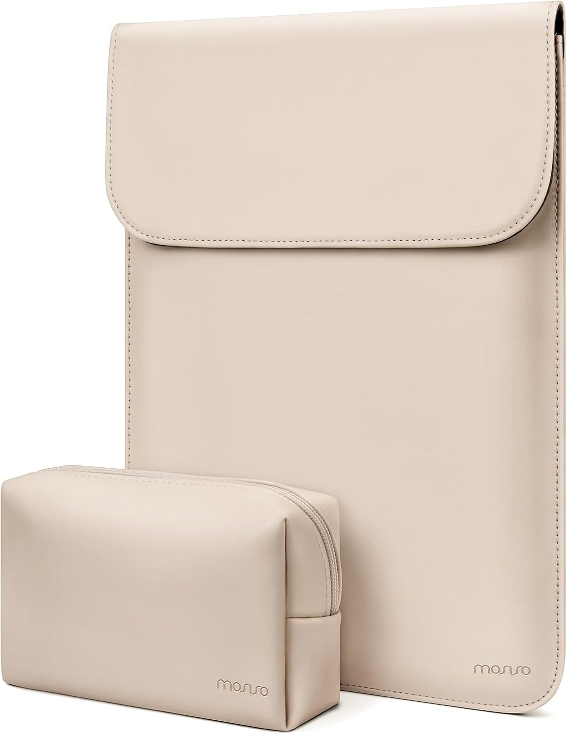 13-13.3 Inch Laptop Sleeve Case for MacBook Neo 13, Faux Suede Leather, Apricot