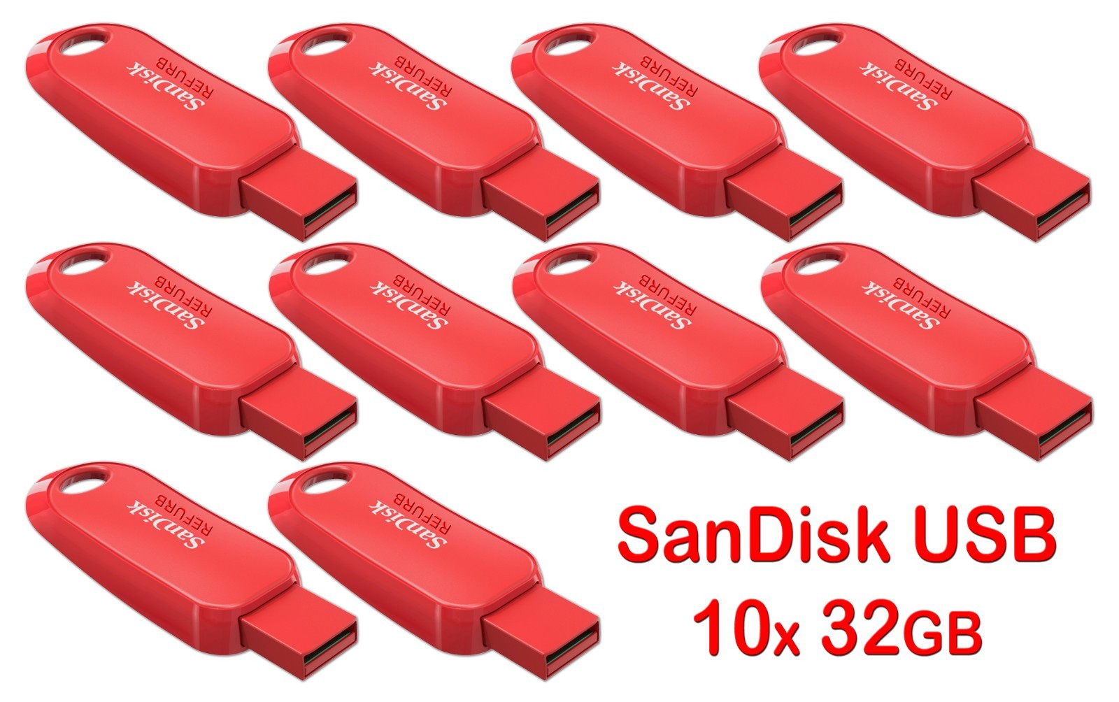 LOT 10x SanDisk Cruzer Snap USB 2.0 Flash Drive 32GB SDCZ62-032G – 32 GB R