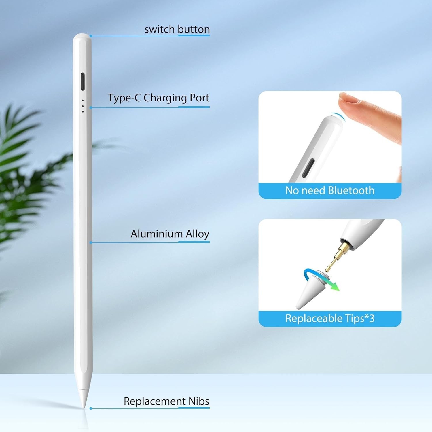 iPad Pencil 2nd Generation, Stylus for iPad Air/iPad Mini/iPad Pro Fast Charging