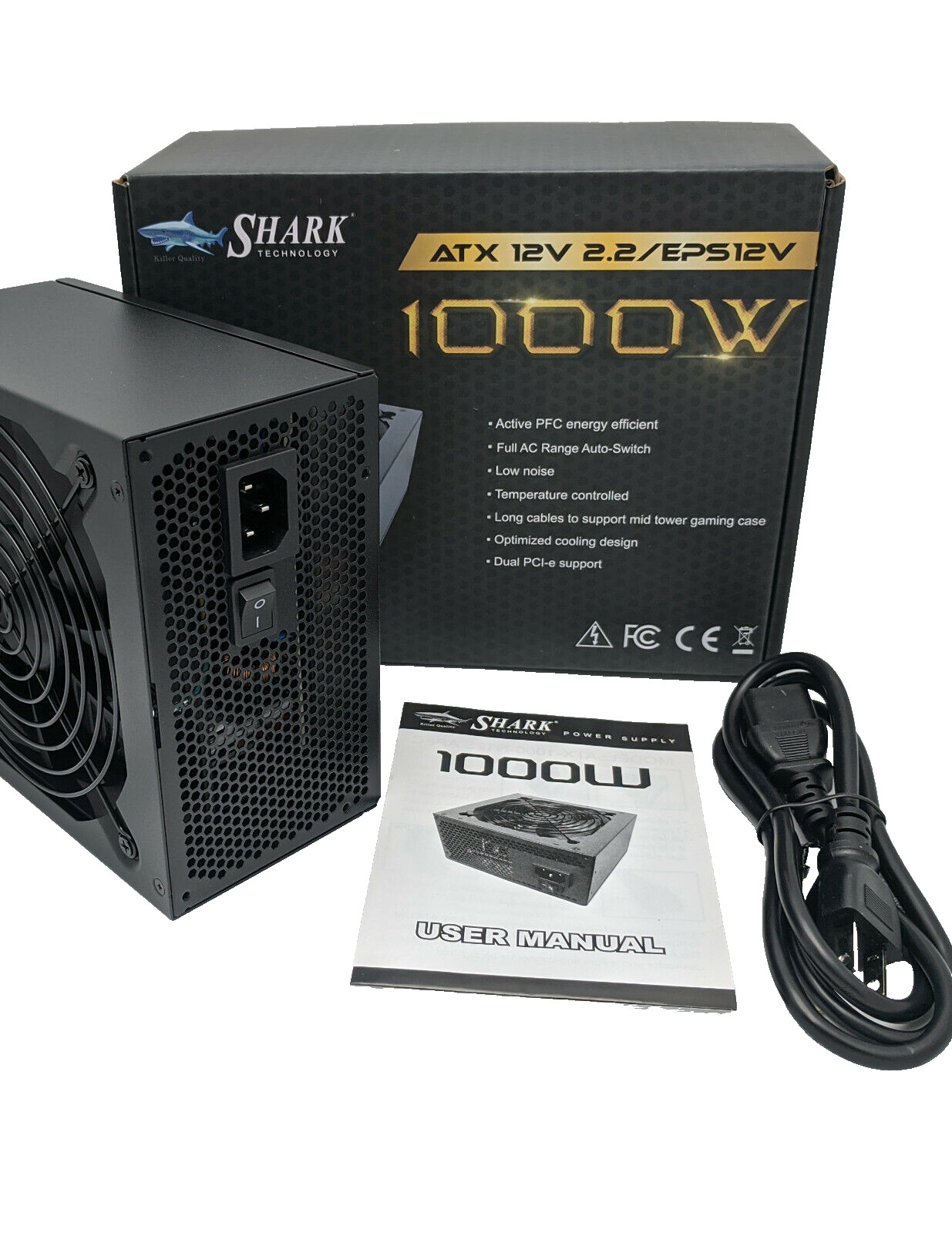 1000-Watt 2x PCI-E Quiet PSU for NVIDIA GeForce GTX 970 Graphic Card Gaming PC