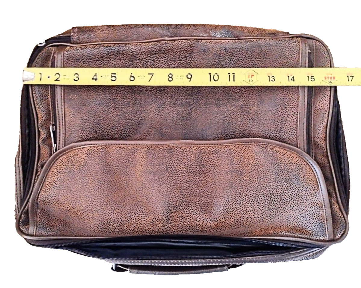 Pebble Grain Taupe Faux Suede Leather Messenger Briefcase ~ Laptop (17″) Bag GVC
