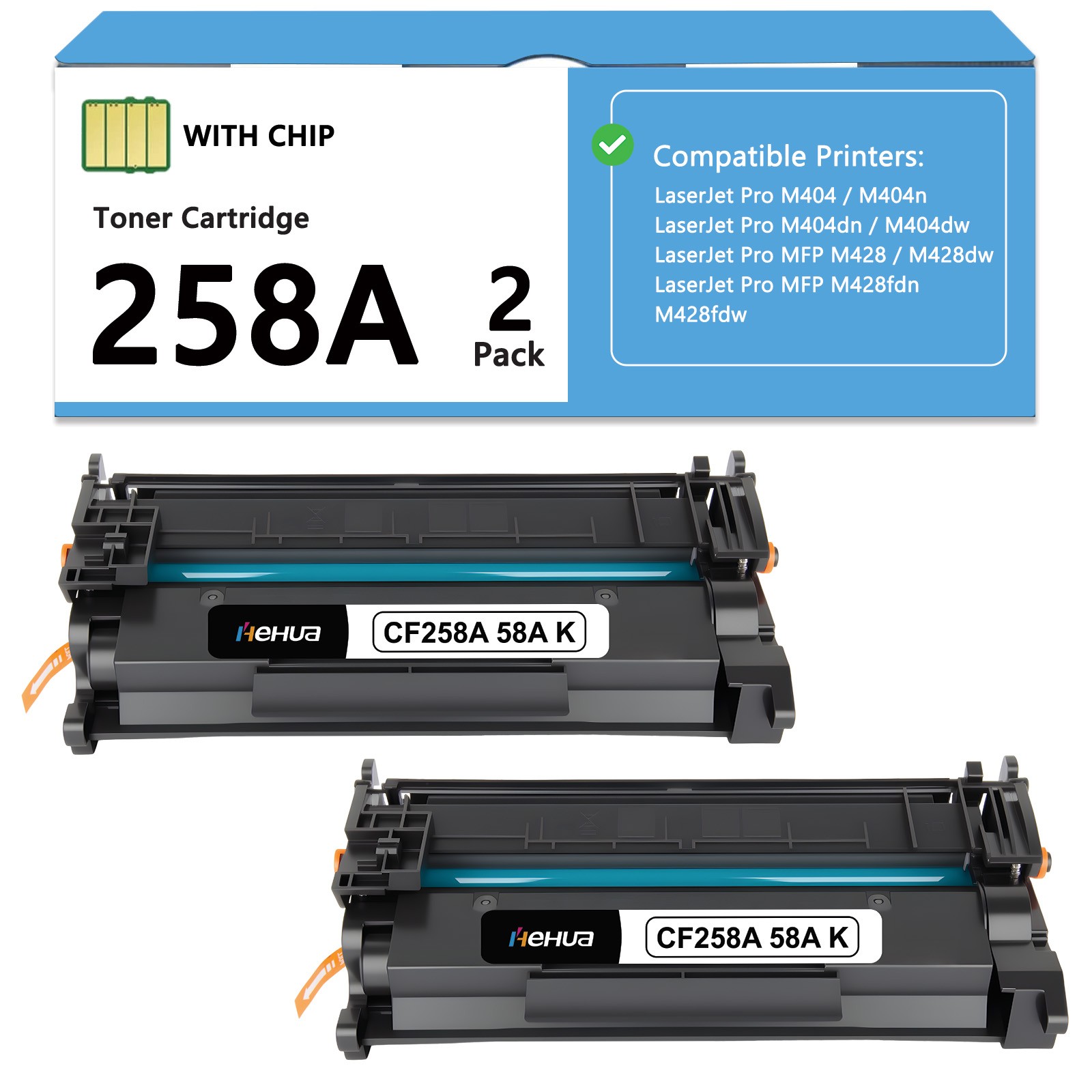 CF258A 58A Toner With Chip for HP LaserJet Pro M404 M404n M428dw MFP M428fdw