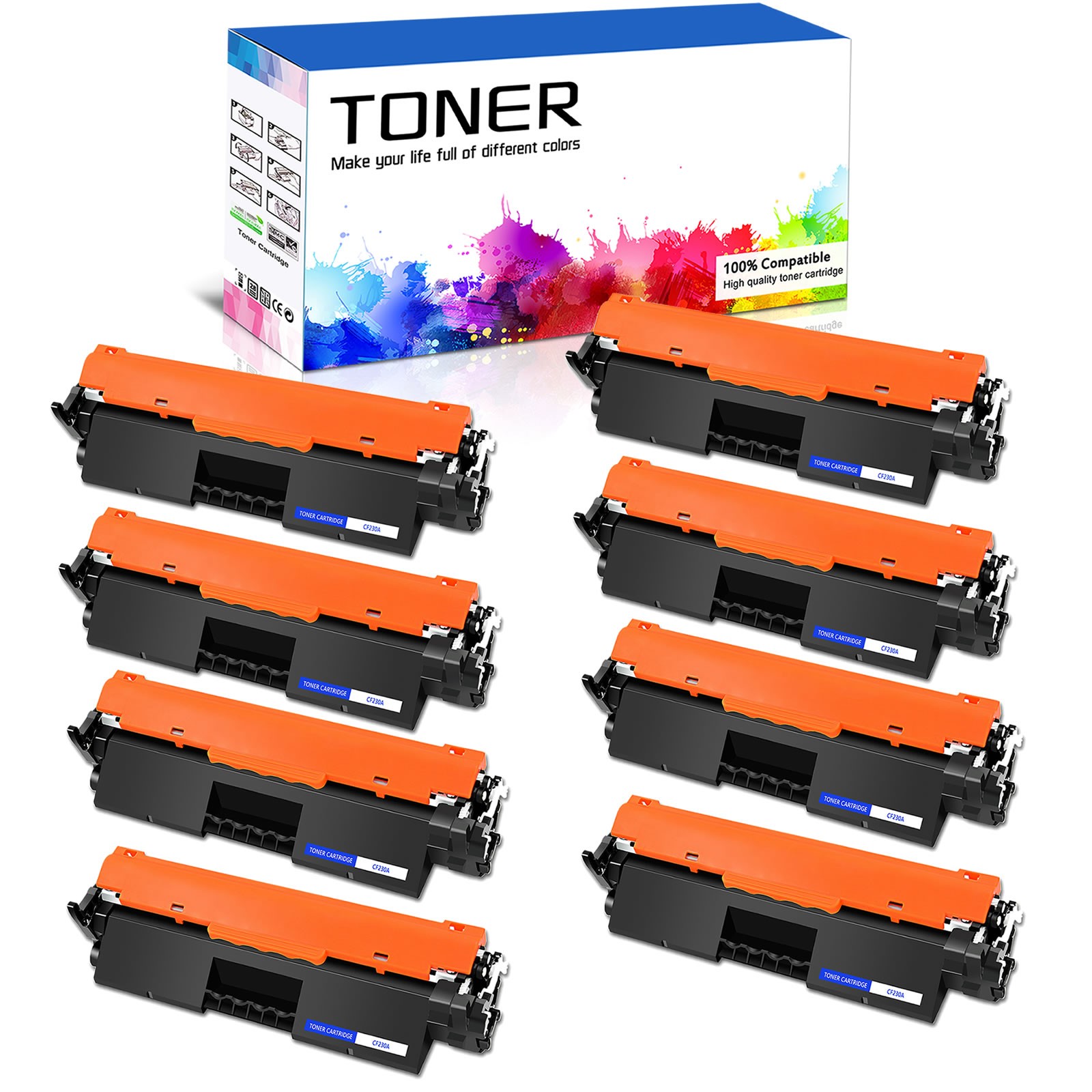 8 PACK CF230A 30A Toner Cartridge for HP LaserJet Pro M203dn M203dw MFP M227fdn