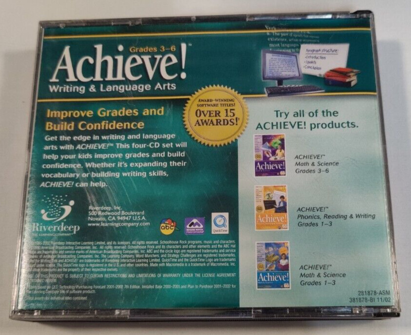 Achieve! Writing & Language Arts, Grades 3-6 (PC/MAC, 2002)