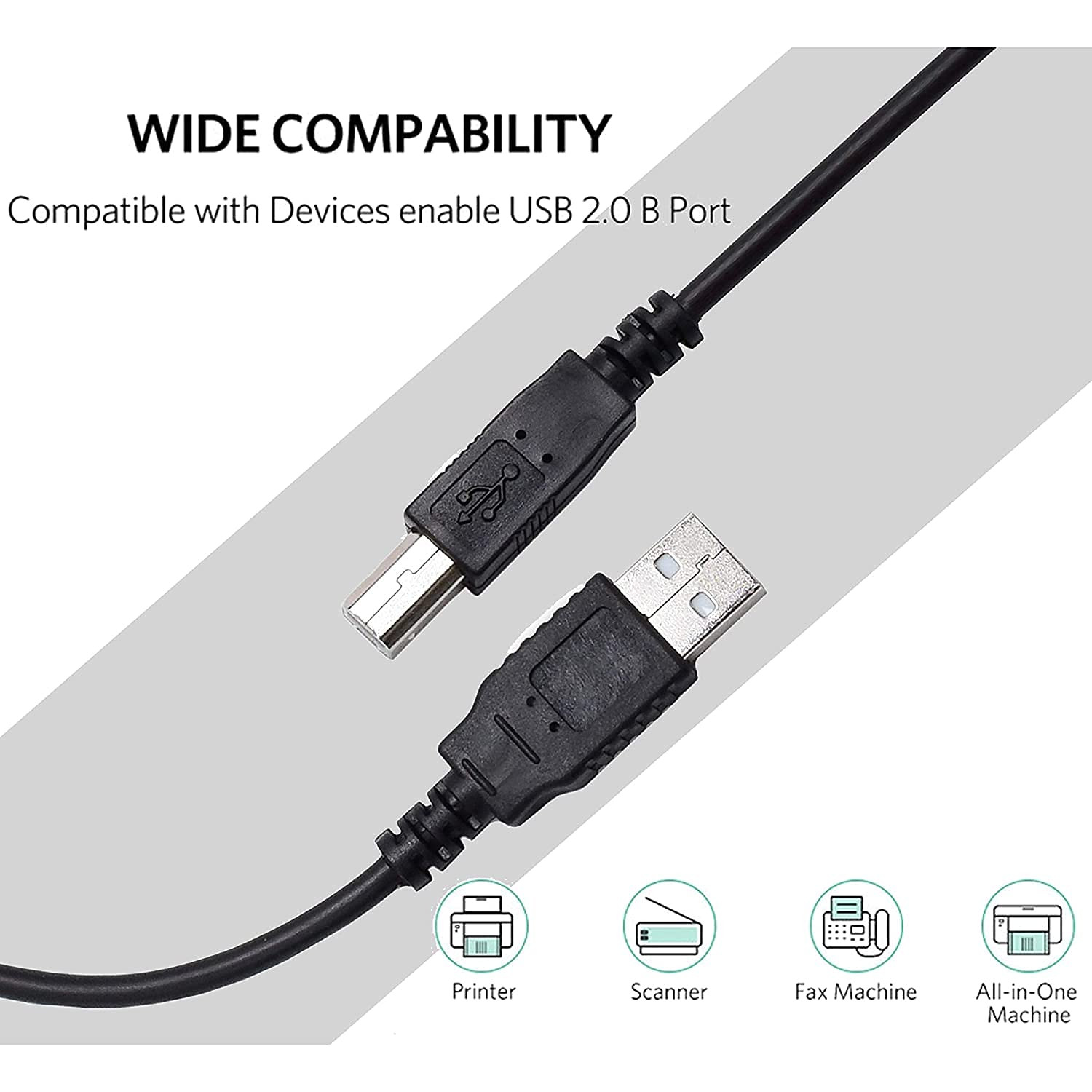 NEW USB 2.0 A TO B High Speed Printer Scanner Premium Cable Cord 1.5m Lot
