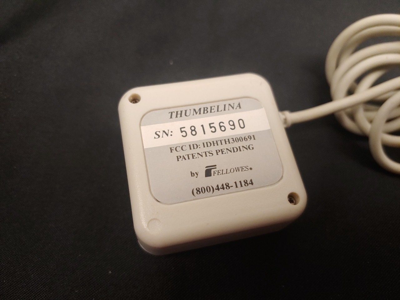 VTG Fellowes Thumbelina PS/2 Mini Handheld Trackball Mouse for PC Appoint 90s