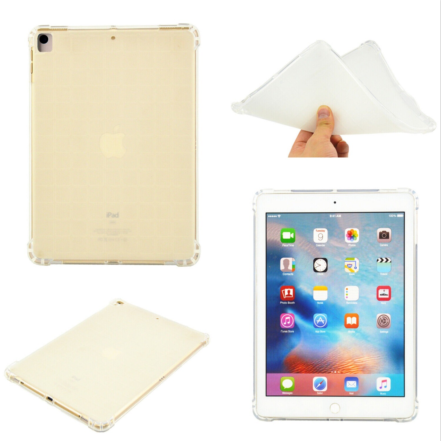For iPad 9.7”Gen Mini 1 2 3 4 5 Slim Shockproof Gradient Silicone TPU Case Cover