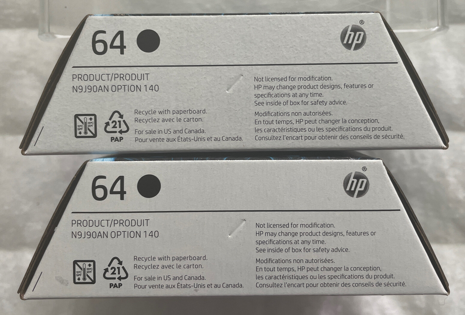 HP 64 Black Ink Cartridge Twin Pack 3YP22AN 2 x N9J90AN Exp 2024+ OEM Sealed Box