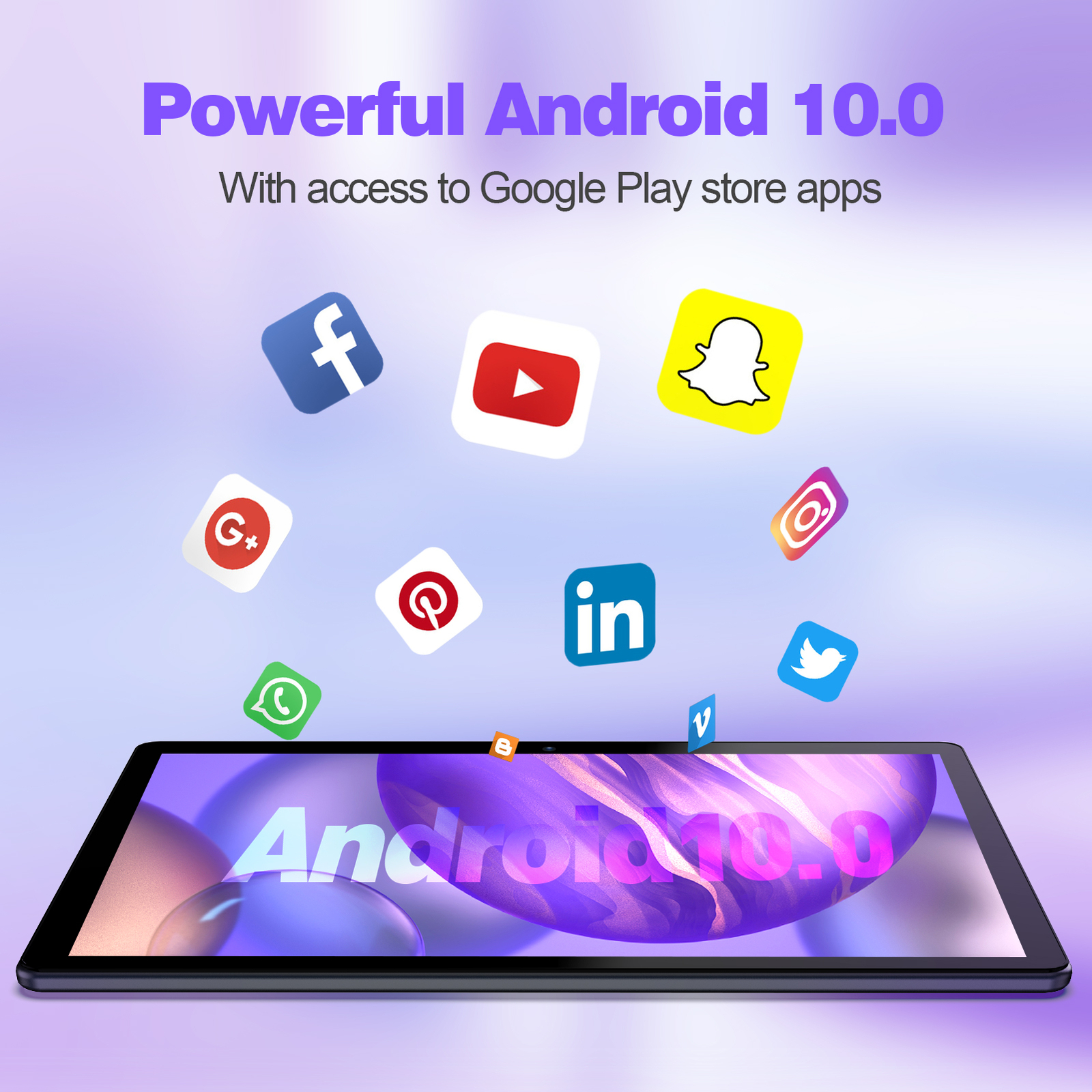 PRITOM 5000mAH Android Tablet PC Pad 10 inch 32GB ROM Quad Core Expandable Wifi