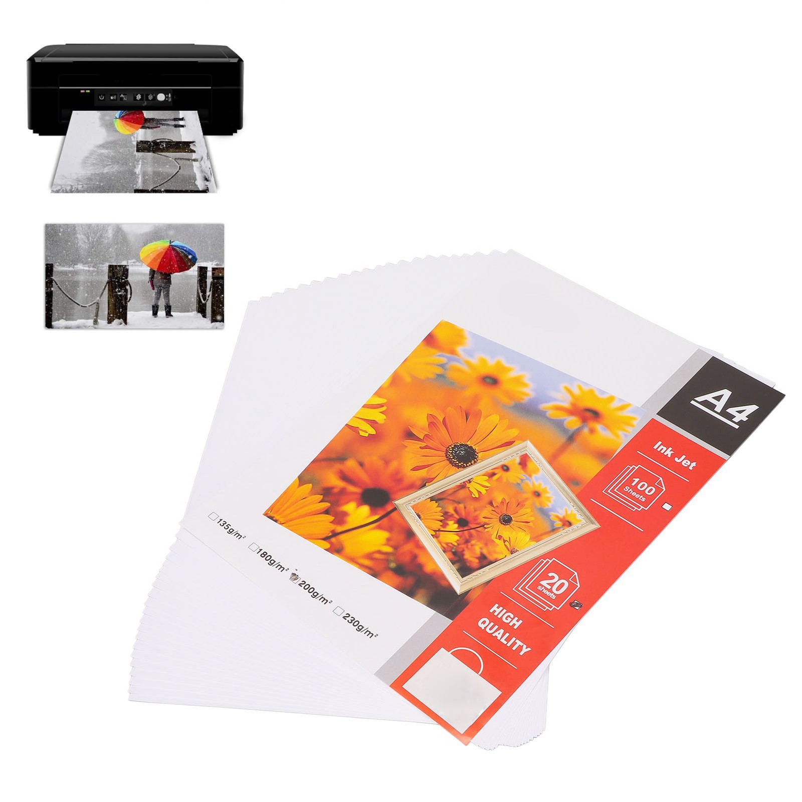 20Pcs Matte Photo Paper Durable Paper 8.3×11.7in Glossy Water Re BRZN