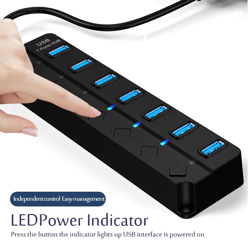 USB 3.0 Power Adapter 4/7 Port Multi USB Splitter Hub USB Hub 2.0 USB Multiple E