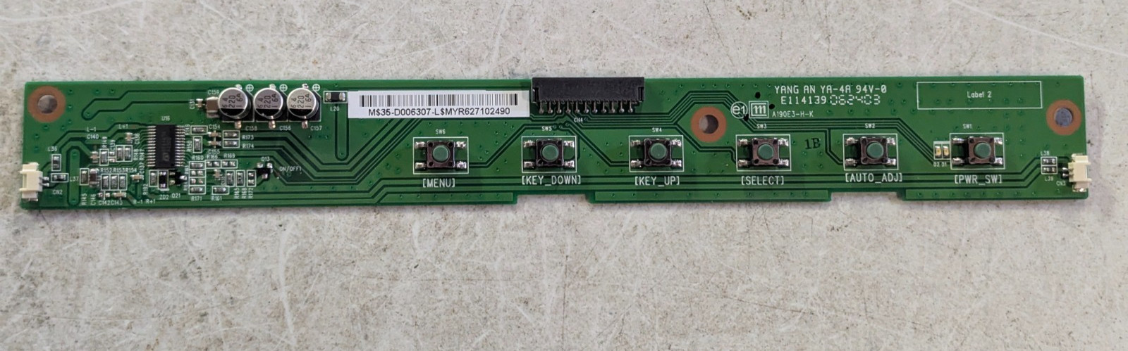 MS35-D006307 LCD Monitor Control Button Keypad Board PCB 9.25in