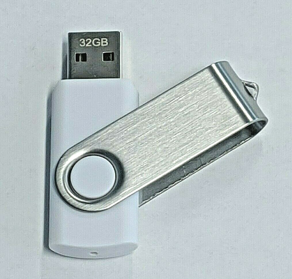 USB Flash Drive 32GB – Unbranded – USB 2.0 – FAT32 Format for Multimedia – White
