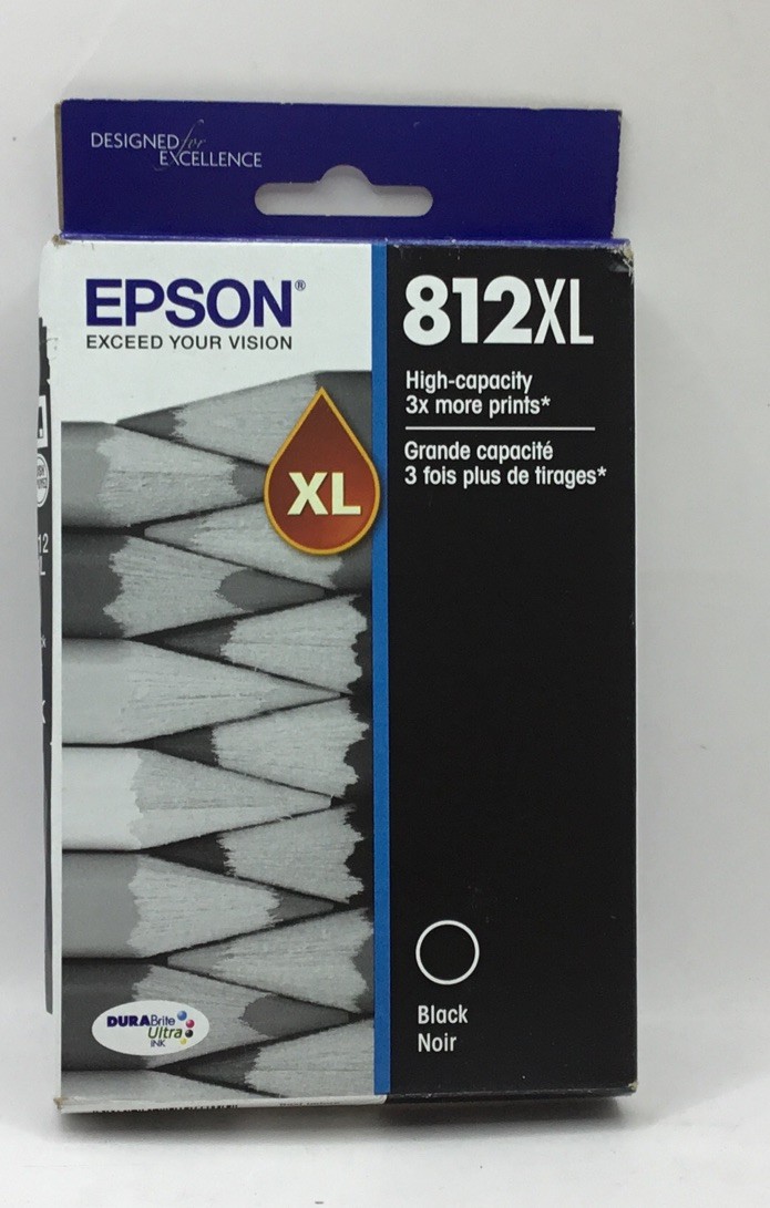 Epson 812XL Black Ink Cartridge T812XL120S High Yield Genuine Exp 12/25