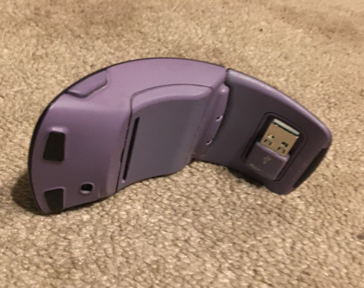 Microsoft Surface Arc Folding Mouse BlueTrack – Purple with Case : VGC