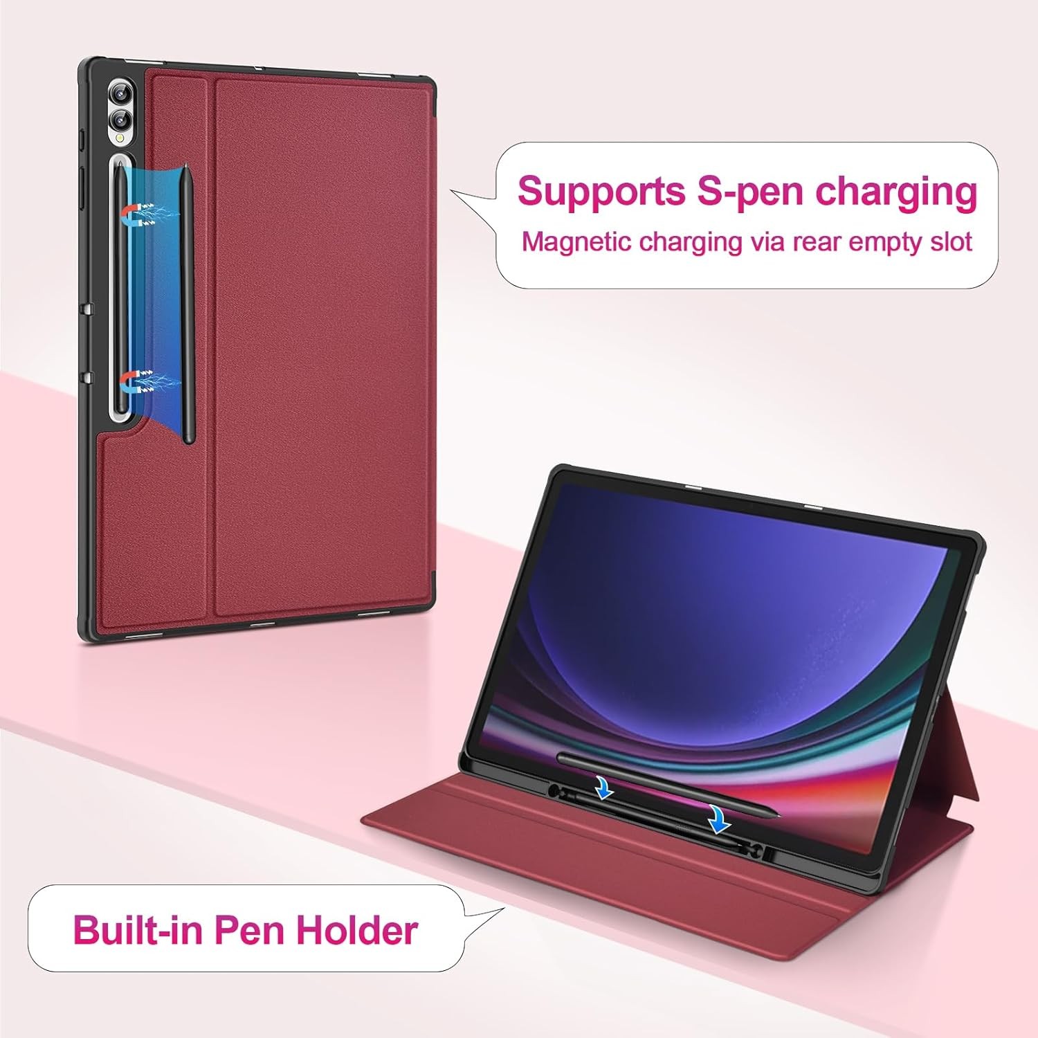 Case for Samsung Galaxy Tab S10 Ultra/Tab S9 Ultra 14.6 Inch with S Pen Holder,