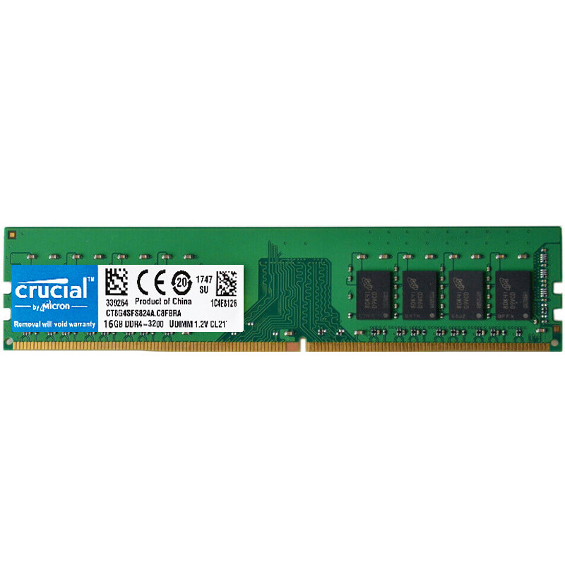 Crucial DDR4 32GB 2X16GB 3200 Mhz PC4-25600 288pins Desktop Memory Dimm Ram