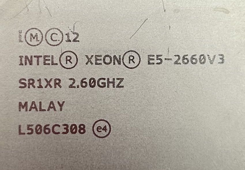 HP 762449-001 E5-2660V3 2.6GHZ-25MB 10C PROCESSOR