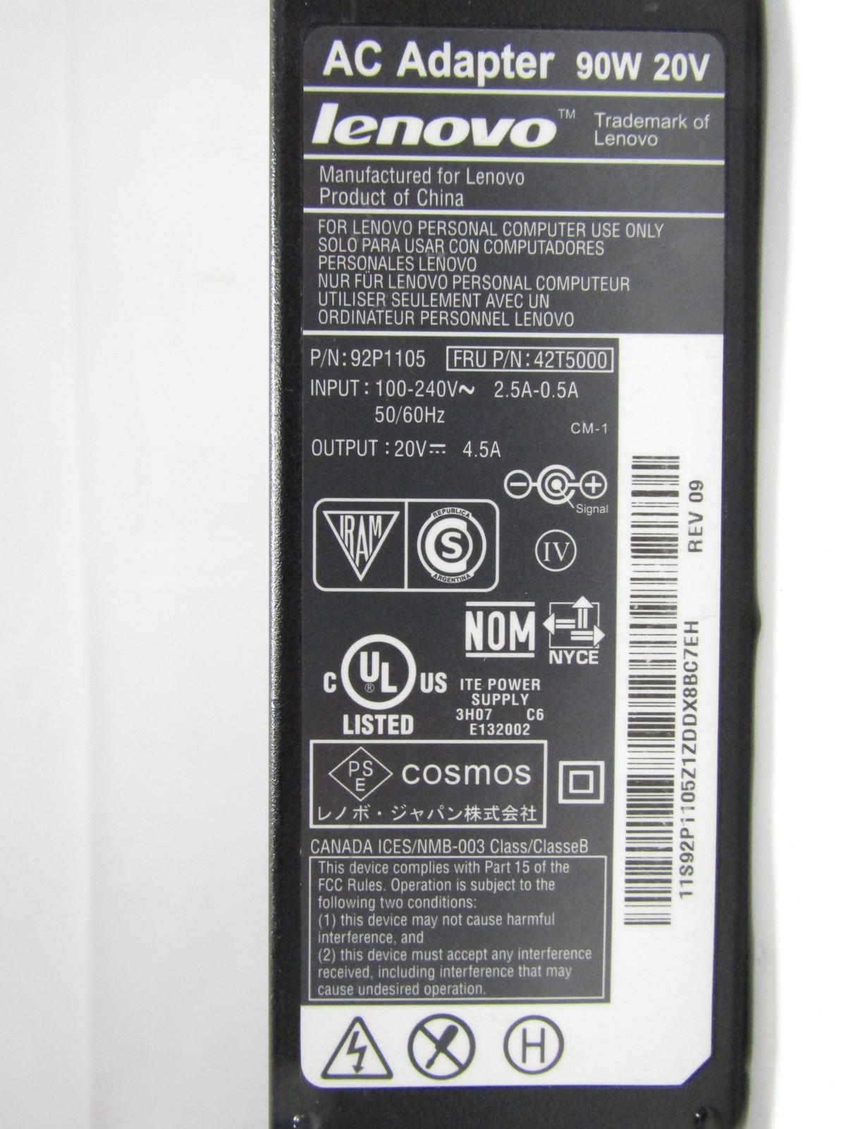 Lot of 31 Genuine OEM Lenovo Mixed Model 90W 20V 4.5A Big Barrel Laptop Charger