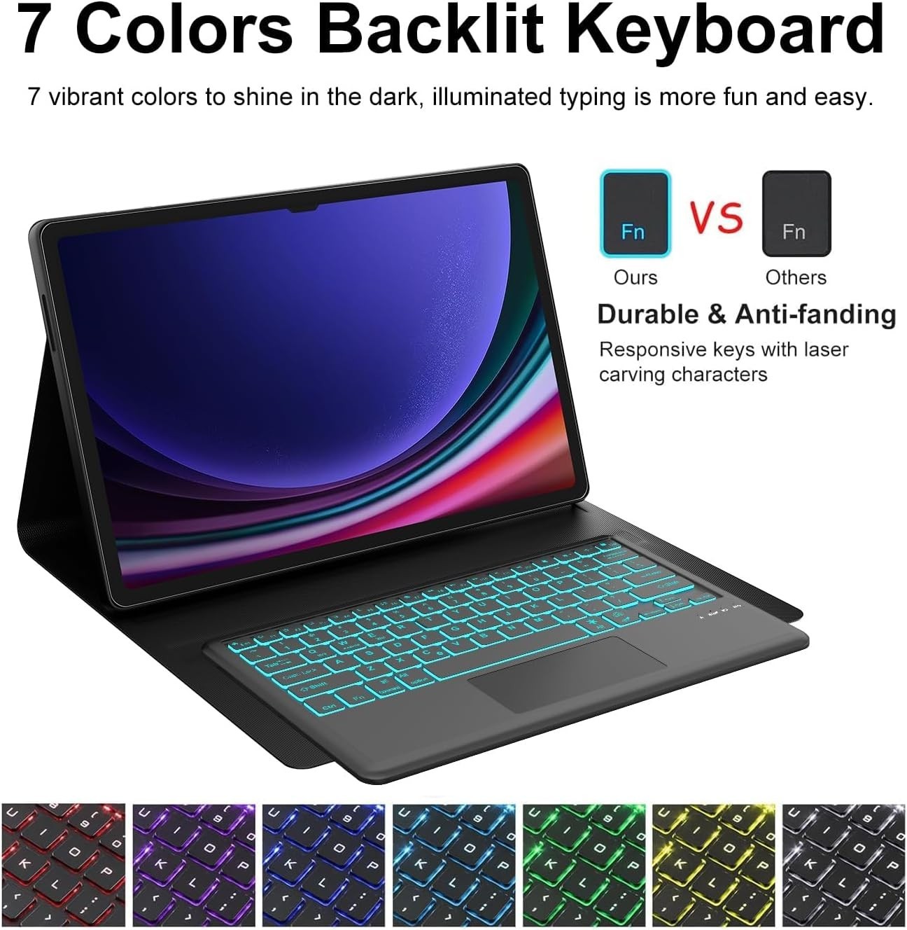 Case for Samsung Galaxy Tab S10 Ultra 14.6 inch, Detachable Folio Keyboard Cover