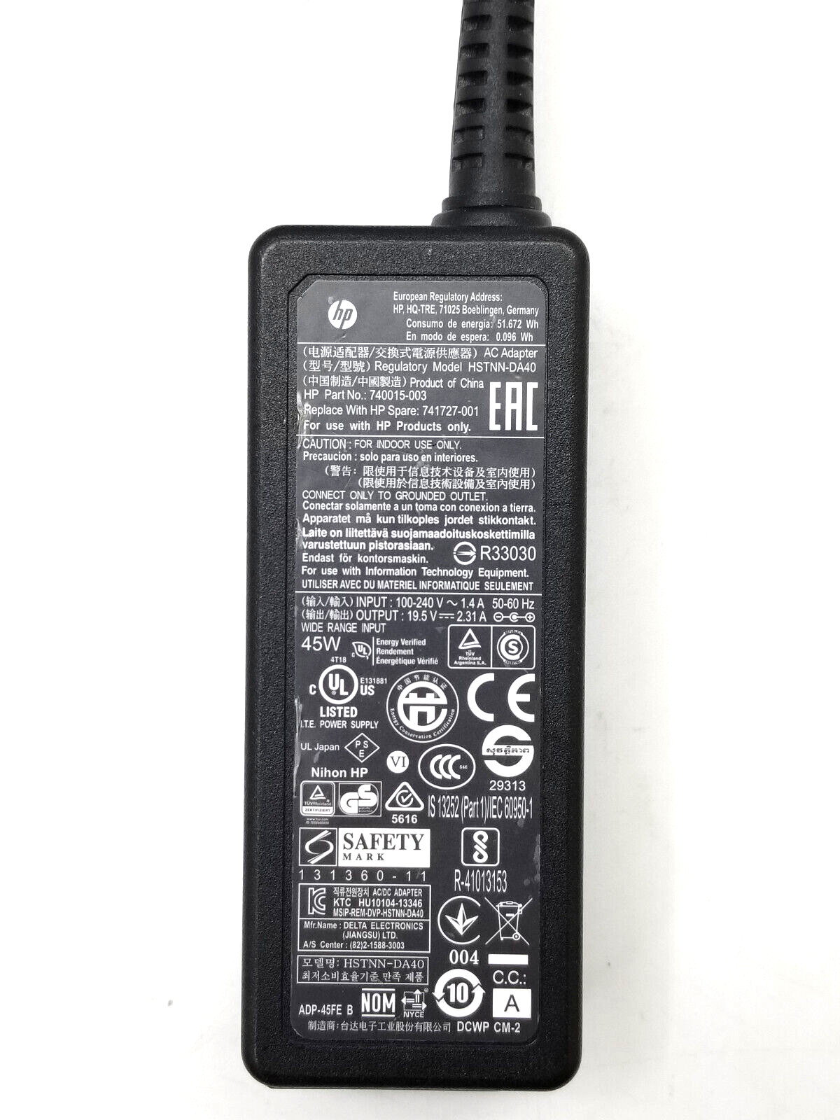 Genuine HP Laptop Models AC Adapter Charger Lot of 10 x 45W, 65W, 120W Blue Tip