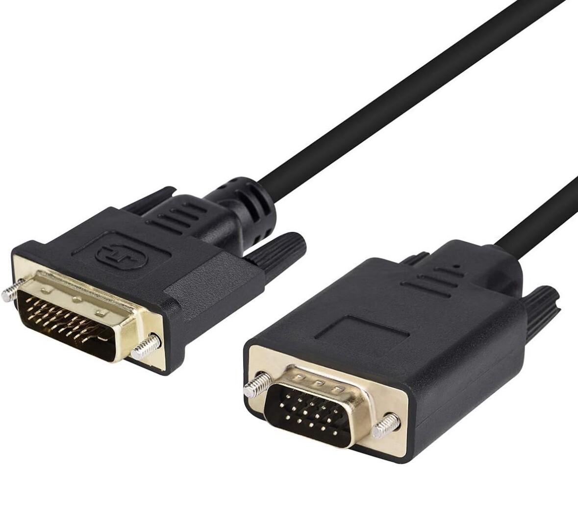 2 Pack DVI-D to VGA, DVI-D 24+1 to VGA 6 Feet Cable Male to Male Gold-Plated PC