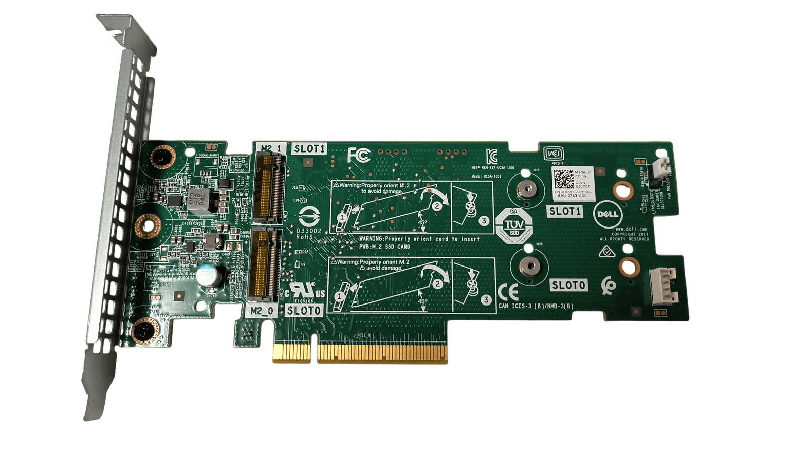 Dell JV70F PCIe M.2 Boss S1 Storage Controller 51CN2 7HYY4 Full Height No Screws