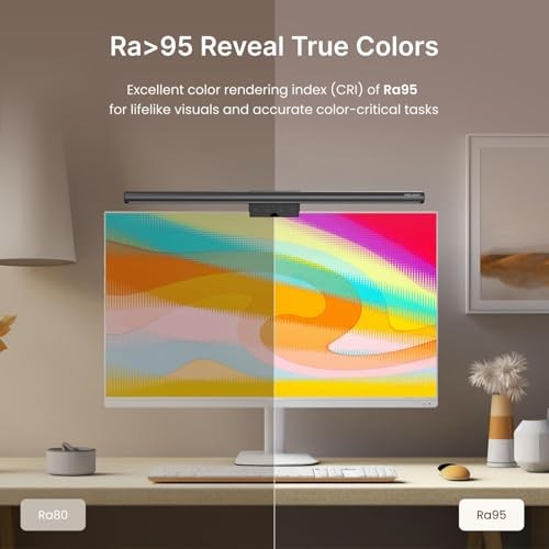 Monitor Light Bar, Computer Monitor Lamp for Home Office Gaming, A Dark Gray