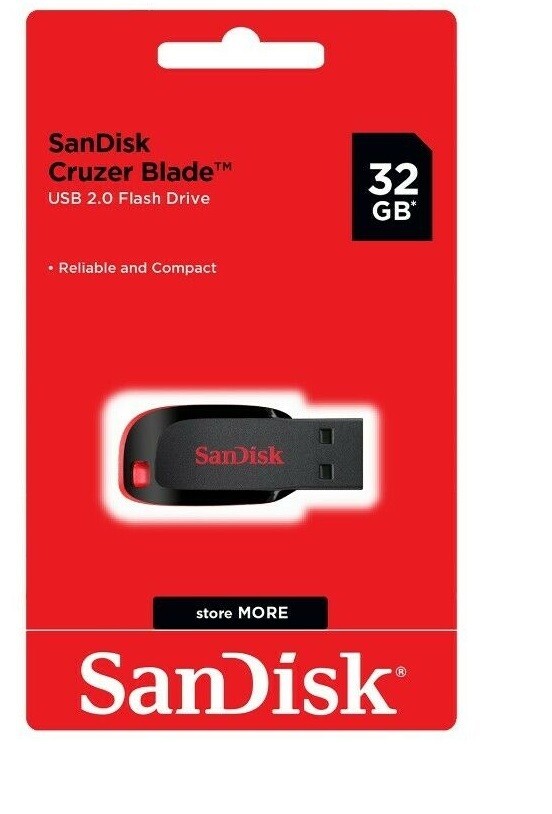 SanDisk Cruzer Blade 32GB USB 2.0 Flash Drive Thumb Drive Pen Drive (5 Pack)