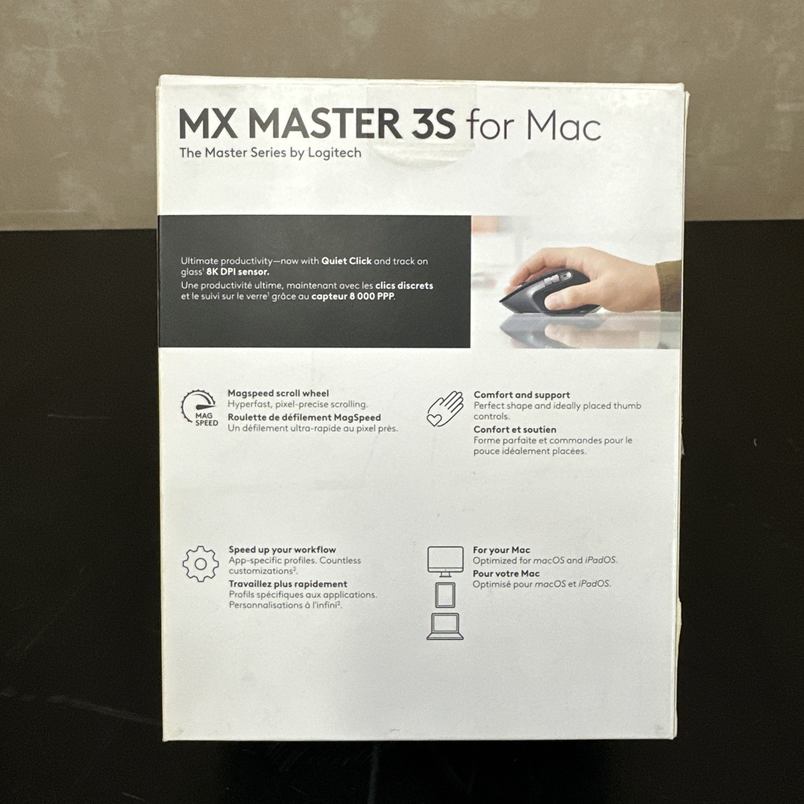 Logitech MX Master 3S Wireless Mouse for Mac Black Grey 910-006569