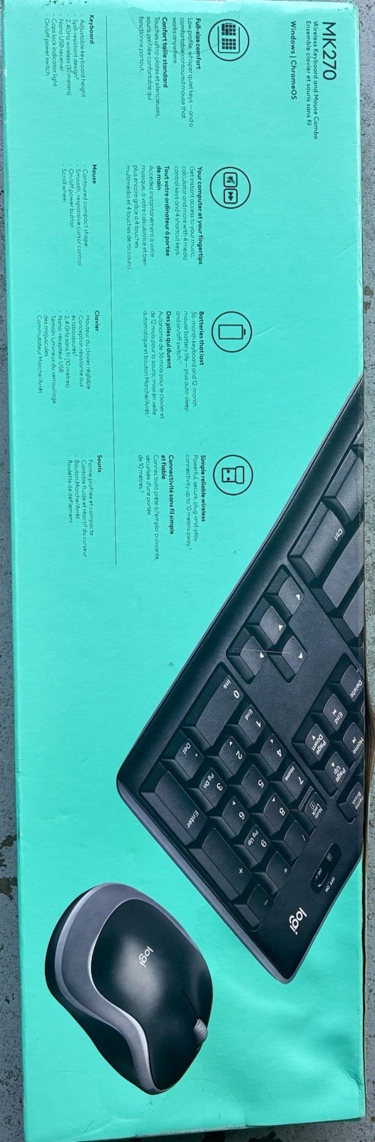 Logitech MK270 Wireless Keyboard & Mouse Combo Plug & Play QWERTY Black 1000DPI