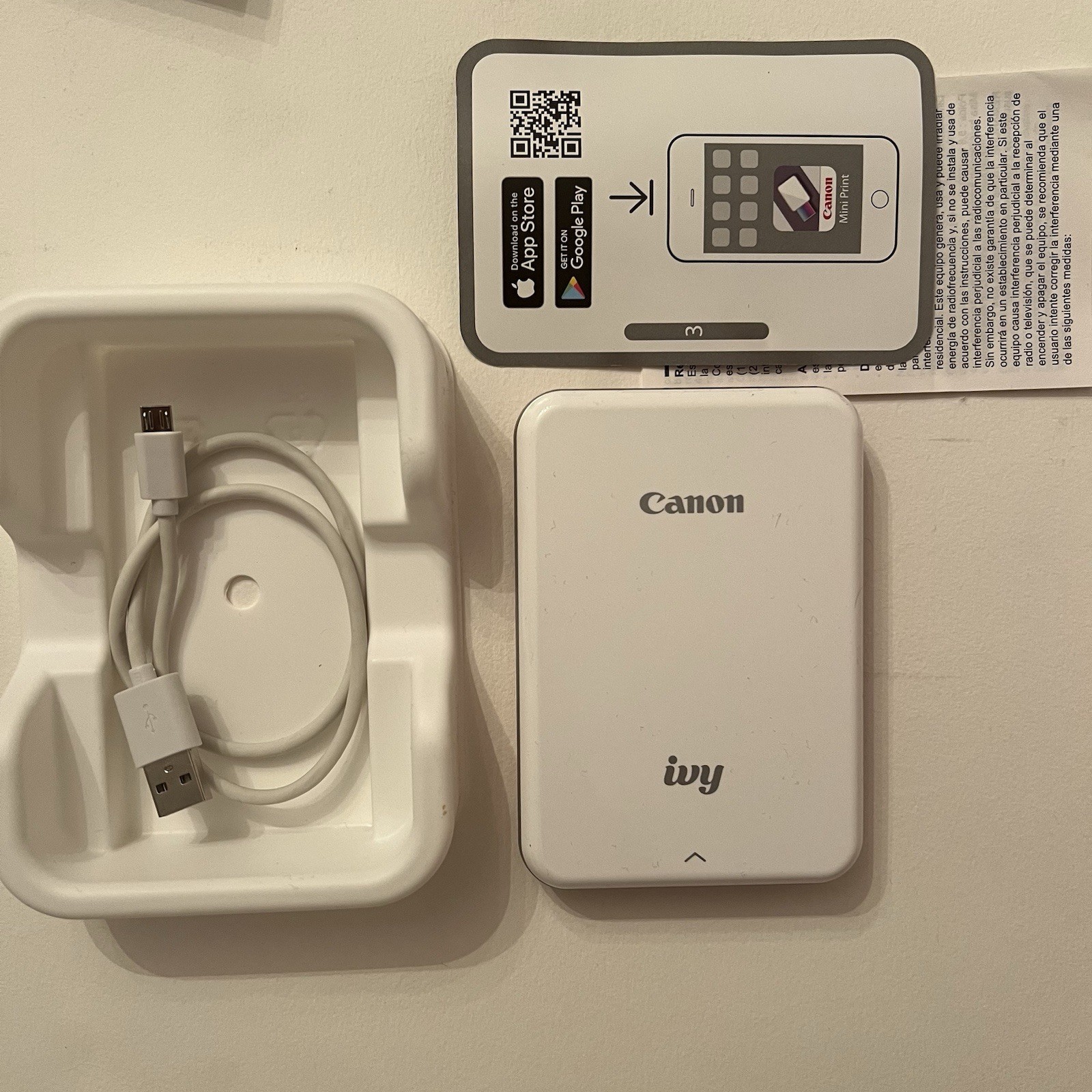 Canon Ivy Mini Photo Printer Zink Color Portable 2″x3″ + 20-Sheet Paper Pack