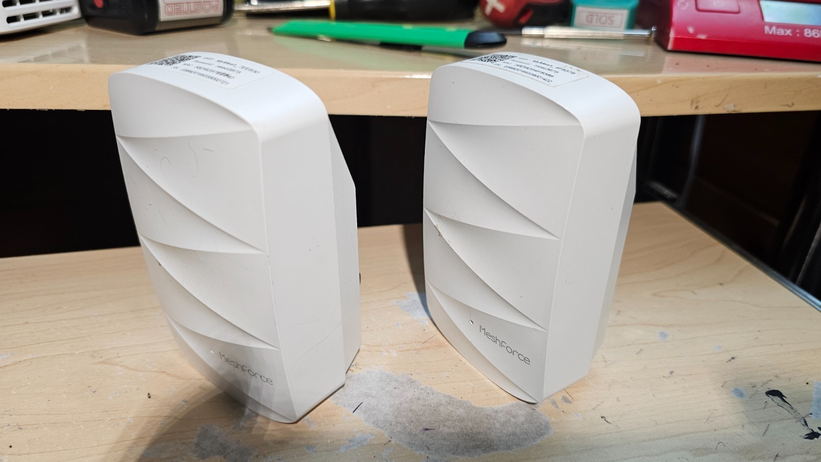 TWO MeshForce M3 Dot Wall Plug WiFi Extenders— Works with MeshForce M1 and M3