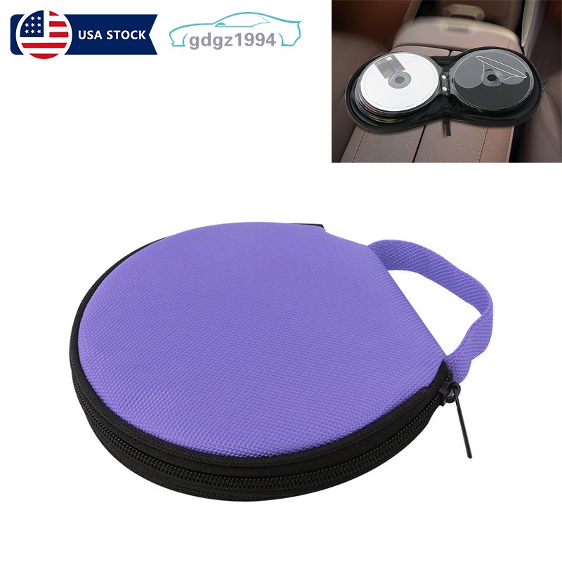 Round CD Discs Holder Case DVD Storage 20 Disc Bag Pouch Wallet Car Home Travel