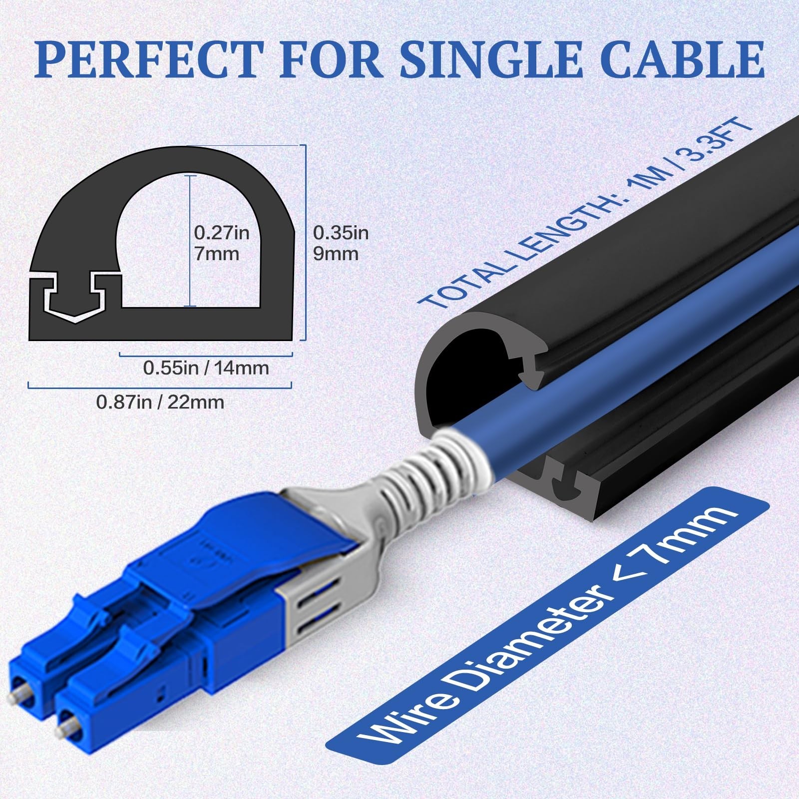 Self-Adhesive Silicone Cord Hider 118″ – Flexible Cable Concealer for Wall & TV