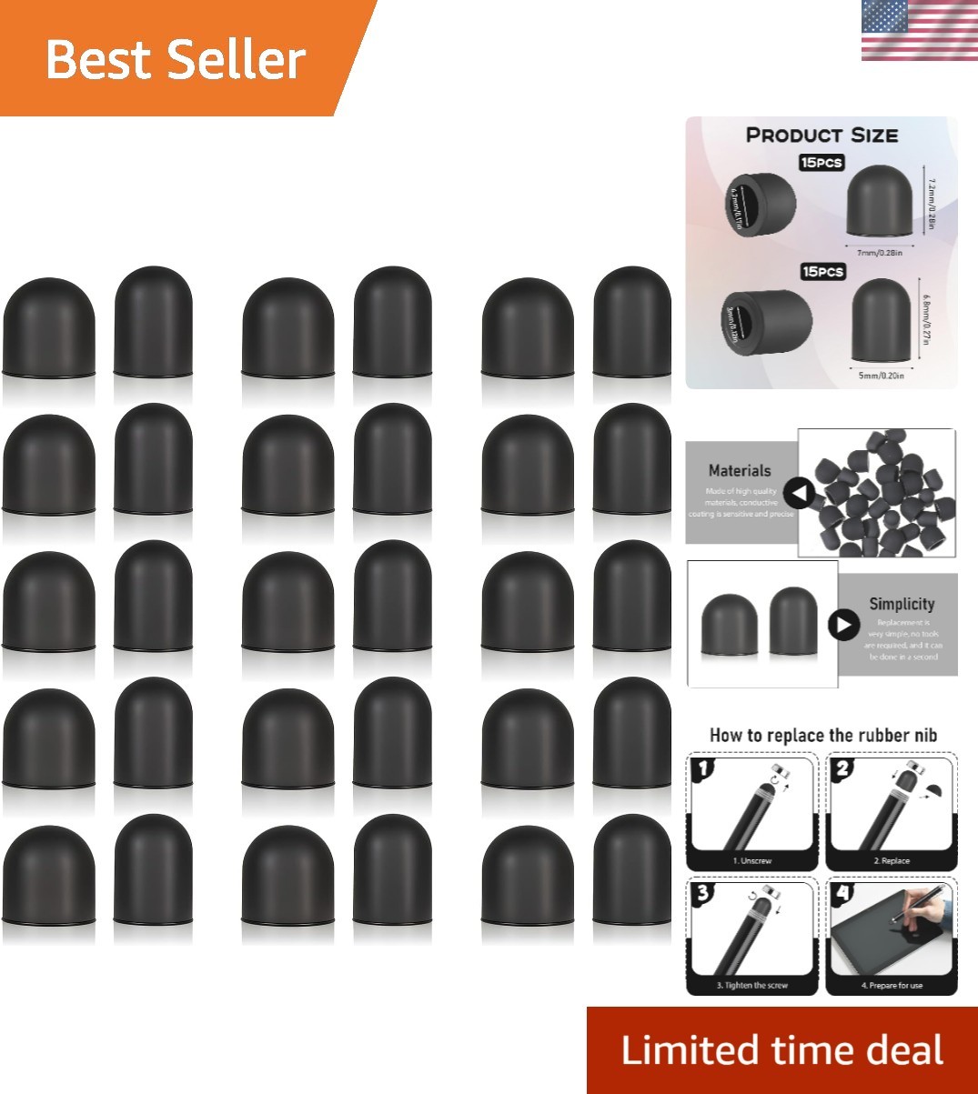 30 Pcs Silicone Tablet Pen Nibs, 0.2” & 0.28” No Scratches Stylus Pen Tips …