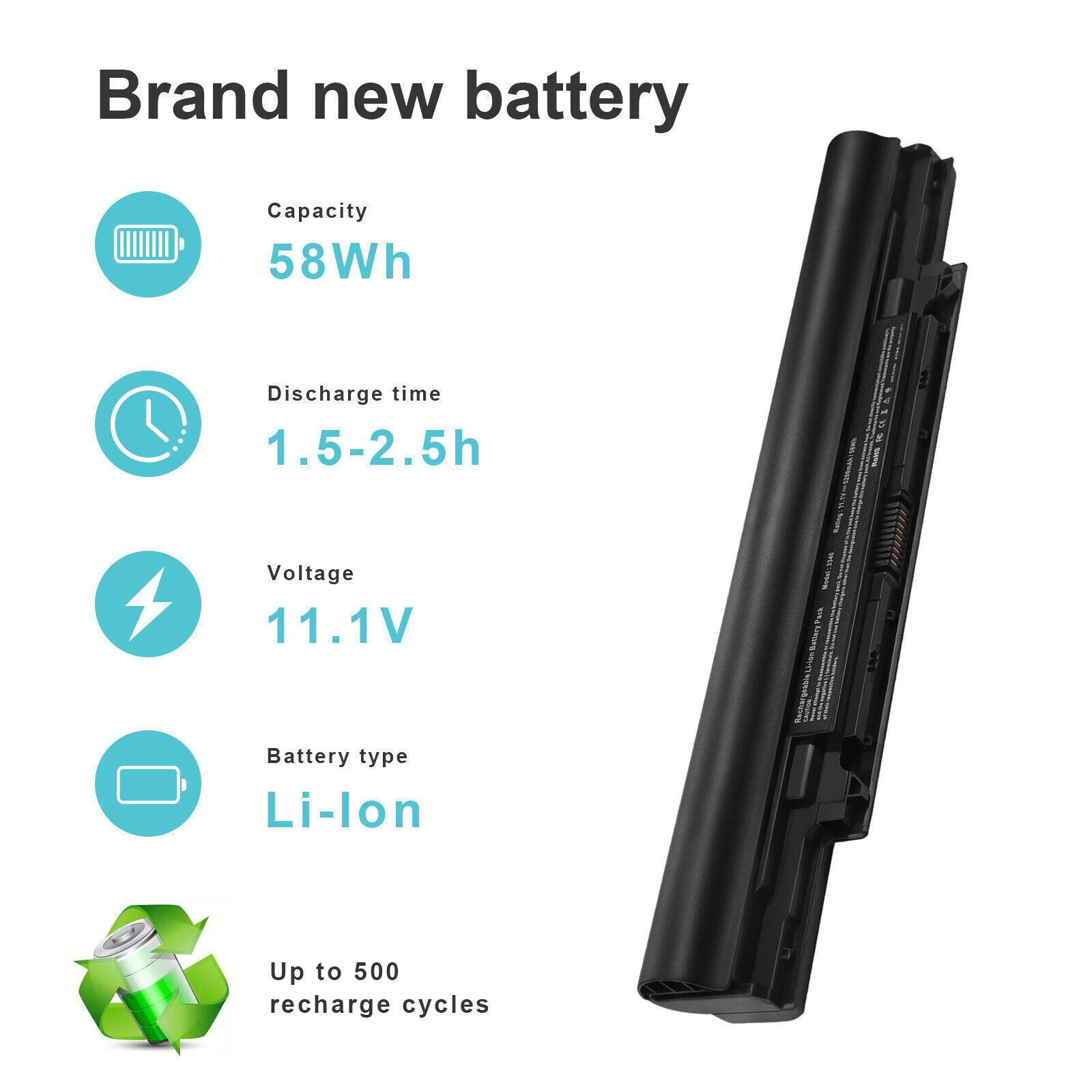 ✅FOR Dell Latitude 3340 3350 Battery 11.1V 65Wh 5200mAh 6Cell YFDF9 HGJW8 Fast