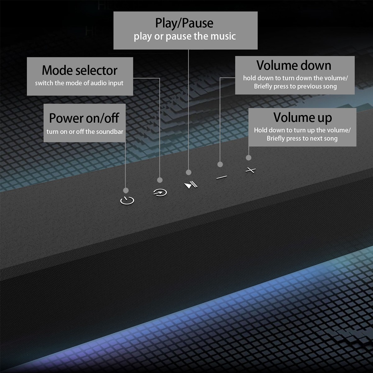 Surround Sound Bar Wireless Bluetooth Stereo Speakers Soundbar TV Home Theater