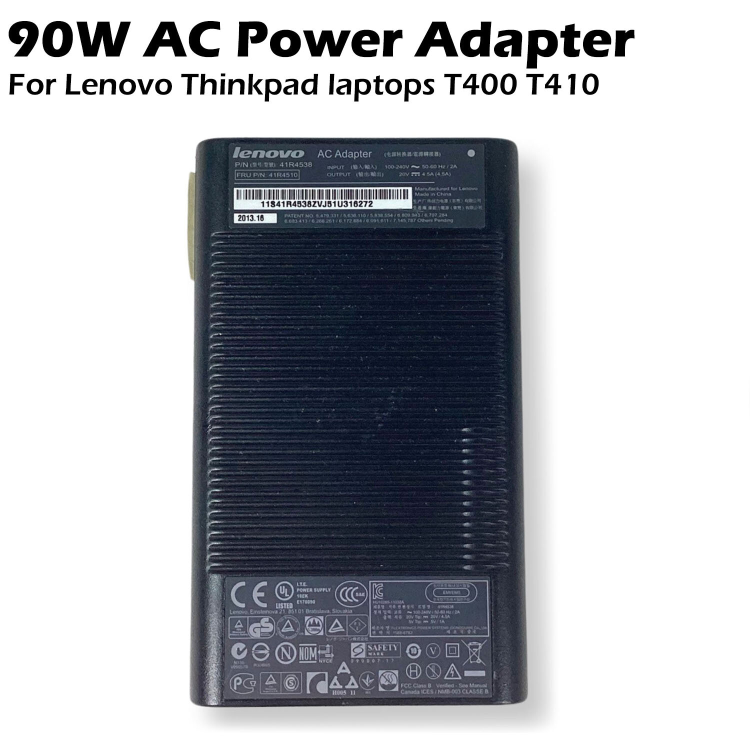 Lenovo 90W 4.5A AC DC Combo Power Adapter Black Ultra Slim 41R4538 41R4510