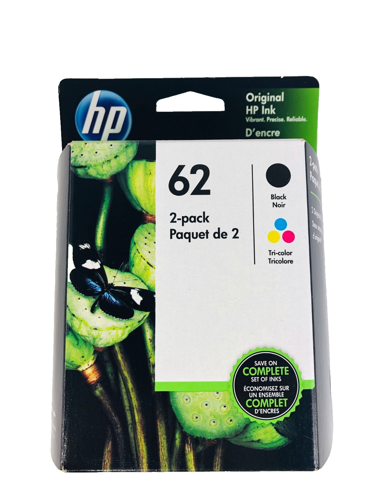 GENUINE HP 62 Black & Tri-Color Ink Cartridges N9H64FN ENVY 5540 SEALED Box