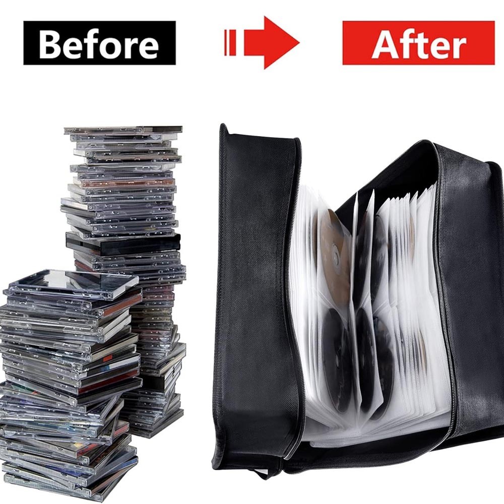 2x 400Pc Disc CD Storage Case DVD Organizer Holder Bag Wallet Album Media Video