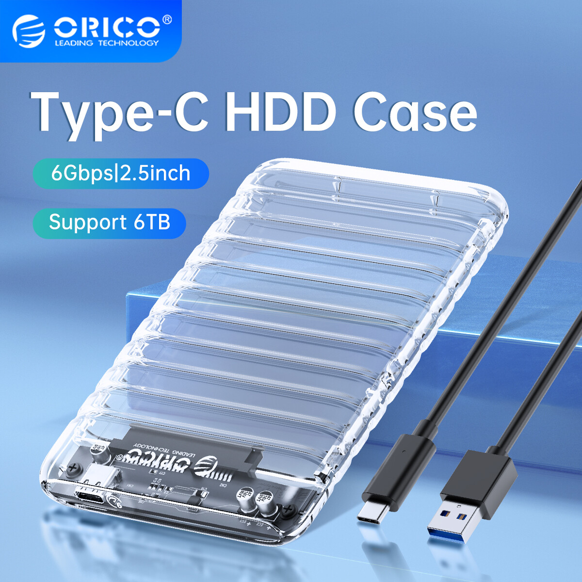 ORICO 2.5” USB C Hard Drive Enclosure USB3.1 to SATAIII External SSD HDD Cases