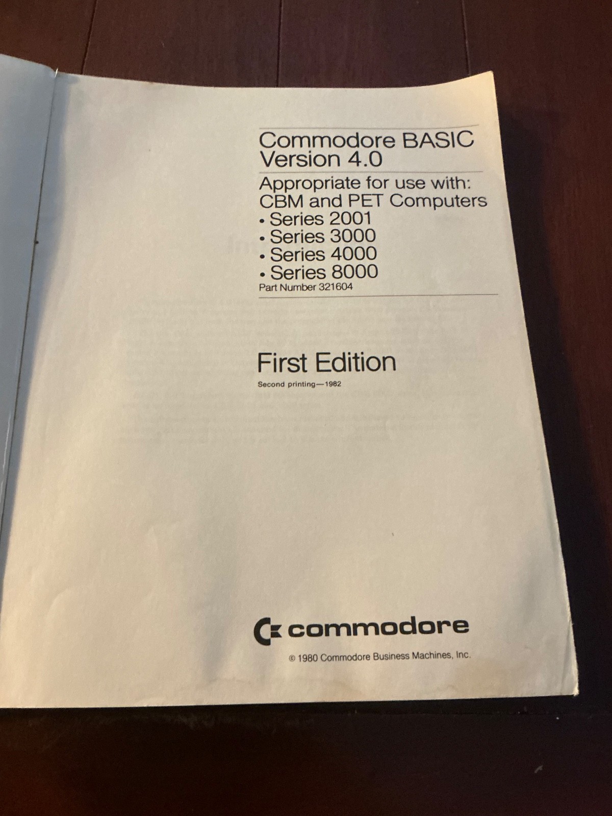 VTG USER’S REFERENCE MANUAL COMMODORE BASIC VERSION 1982